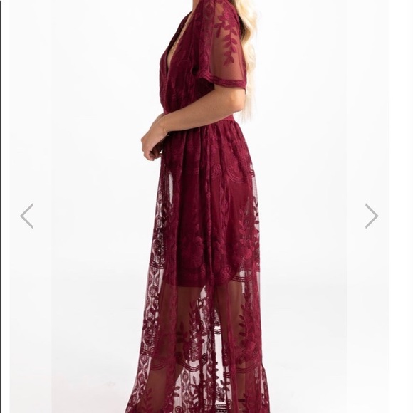 New Wine color Maxi dress - Picture 3 of 13